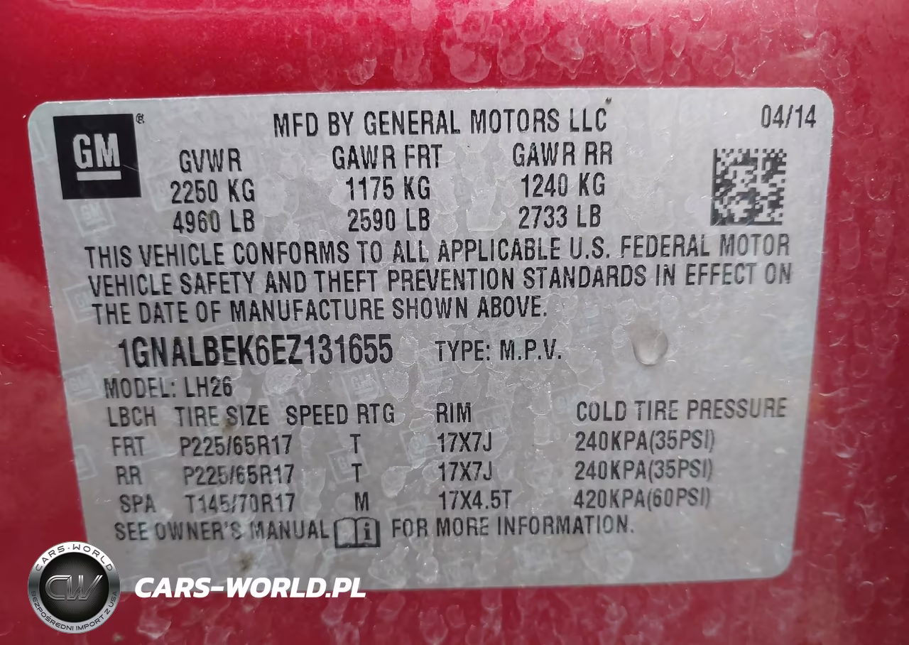 2014 Chevrolet Equinox 1Lt VIN:1GNALBEK6EZ131655 - 9