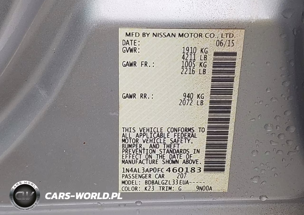 2015 Nissan Altima 2.5 VIN:1N4AL3AP0FC460183 - 9