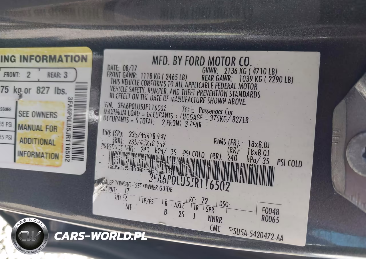 2018 Ford Fusion Hybrid Se VIN:3FA6P0LU5JR116502 - 9