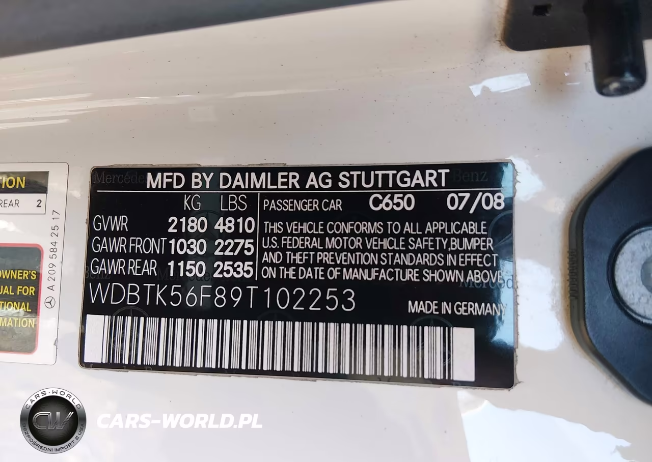 2009 Mercedes-Benz Clk 350 VIN:WDBTK56F89T102253 - 9