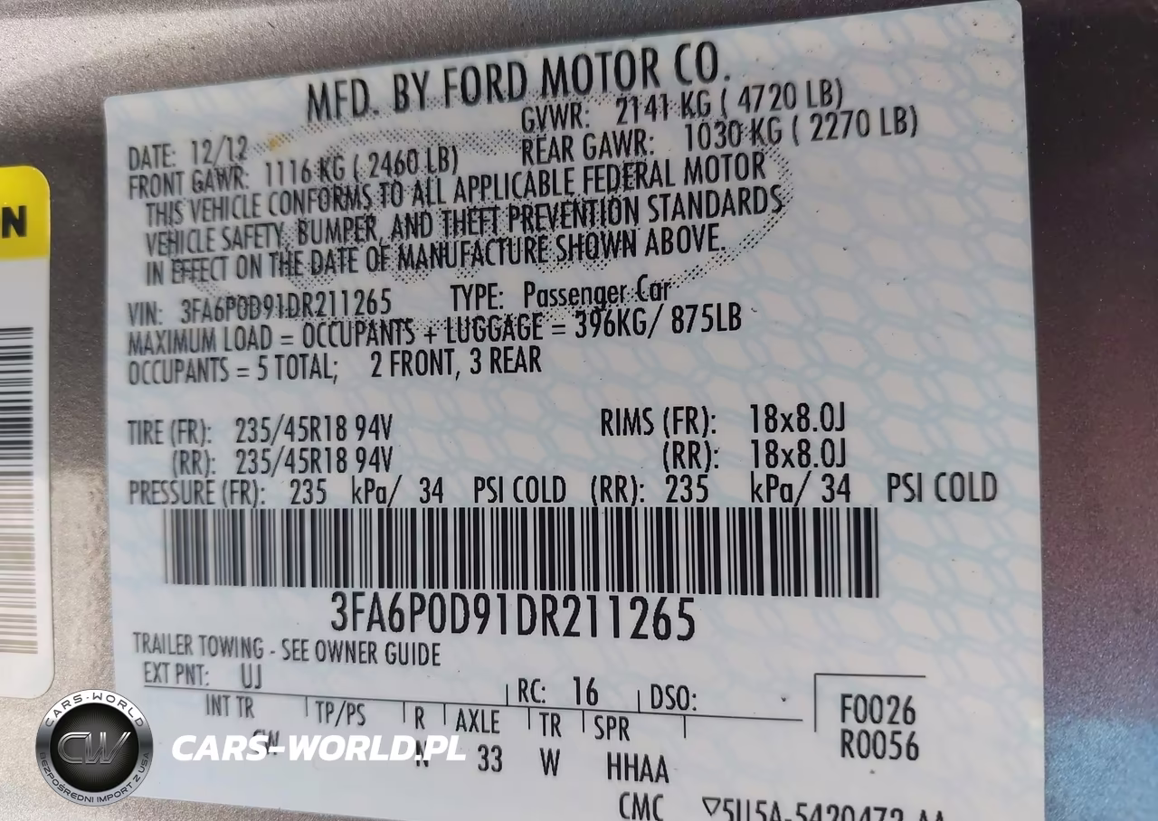 2013 Ford Fusion Titanium VIN:3FA6P0D91DR211265 - 9