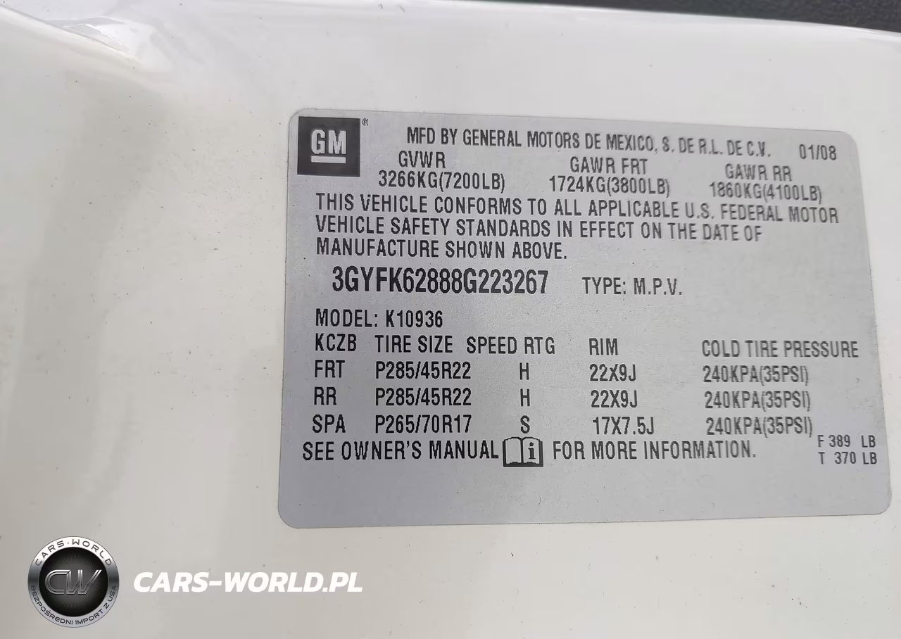 2008 Cadillac Escalade Ext Standard VIN:3GYFK62888G223267 - 9