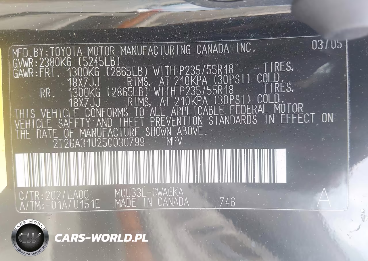2005 Lexus Rx 330 VIN:2T2GA31U25C030799 - 9