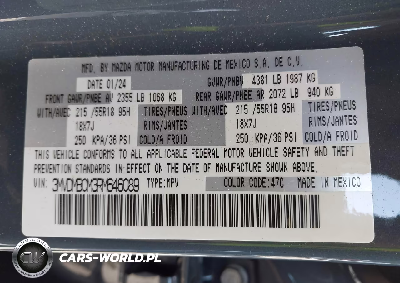 2024 Mazda Cx-30 2.5 S Carbon Edition VIN:3MVDMBCM3RM646089 - 9
