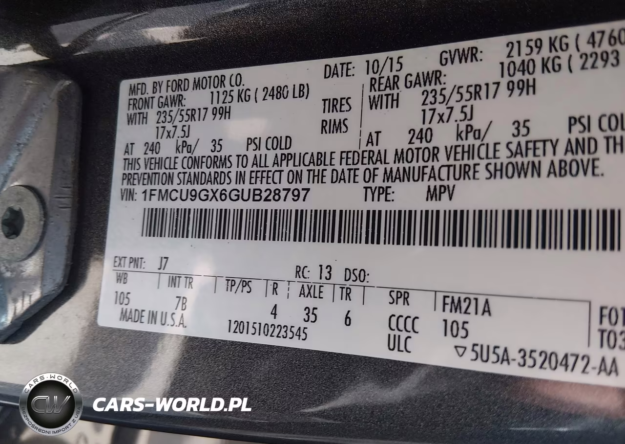 2016 Ford Escape Se VIN:1FMCU9GX6GUB28797 - 9