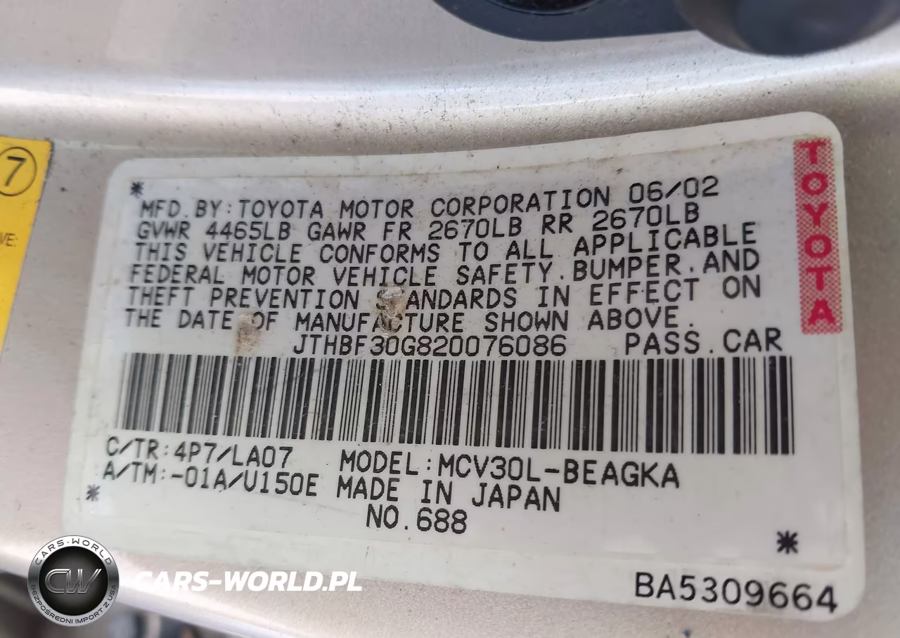 2002 Lexus Es 300 VIN:JTHBF30G820076086 - 9