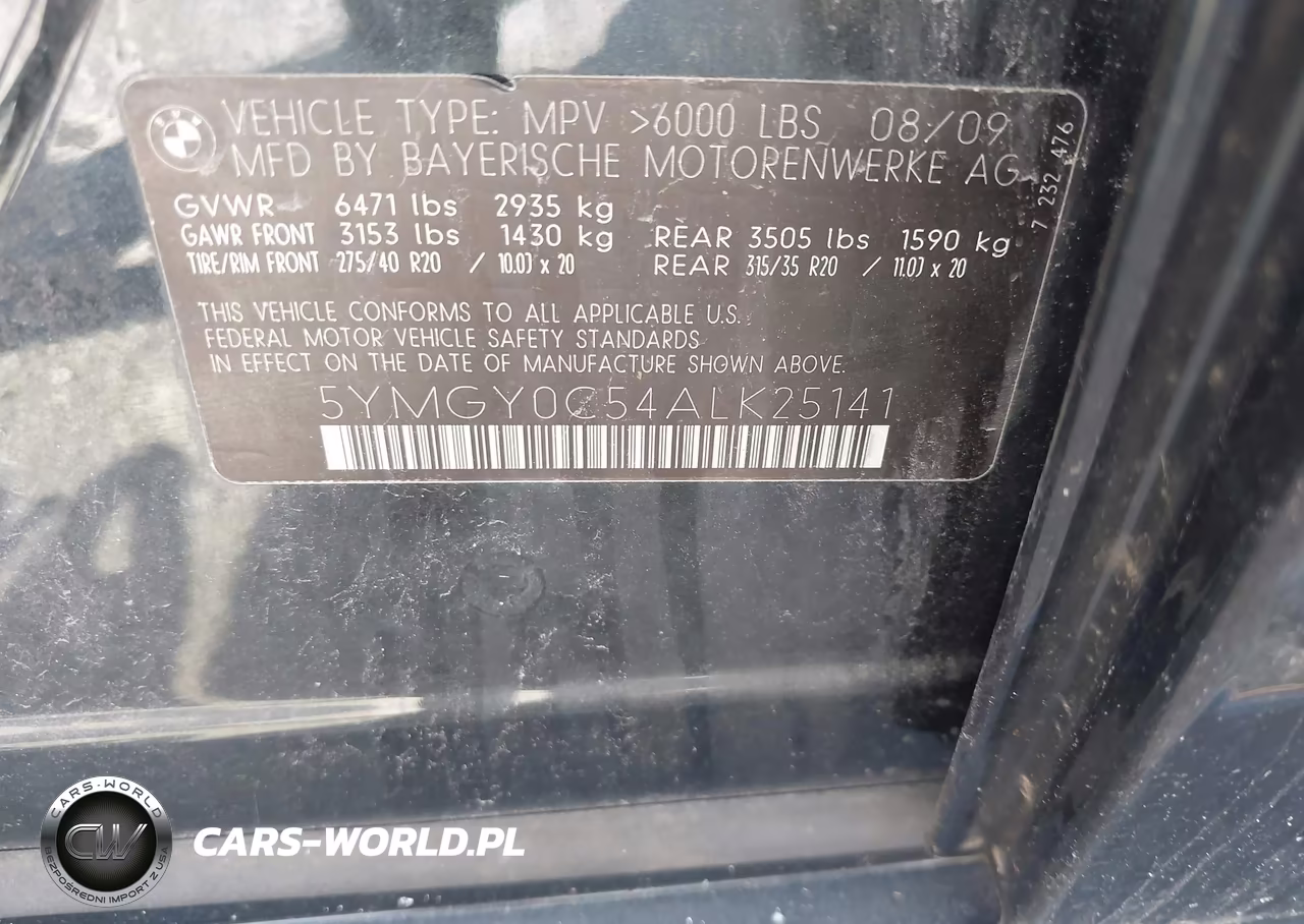 2010 BMW X5 M VIN:5YMGY0C54ALK25141 - 9