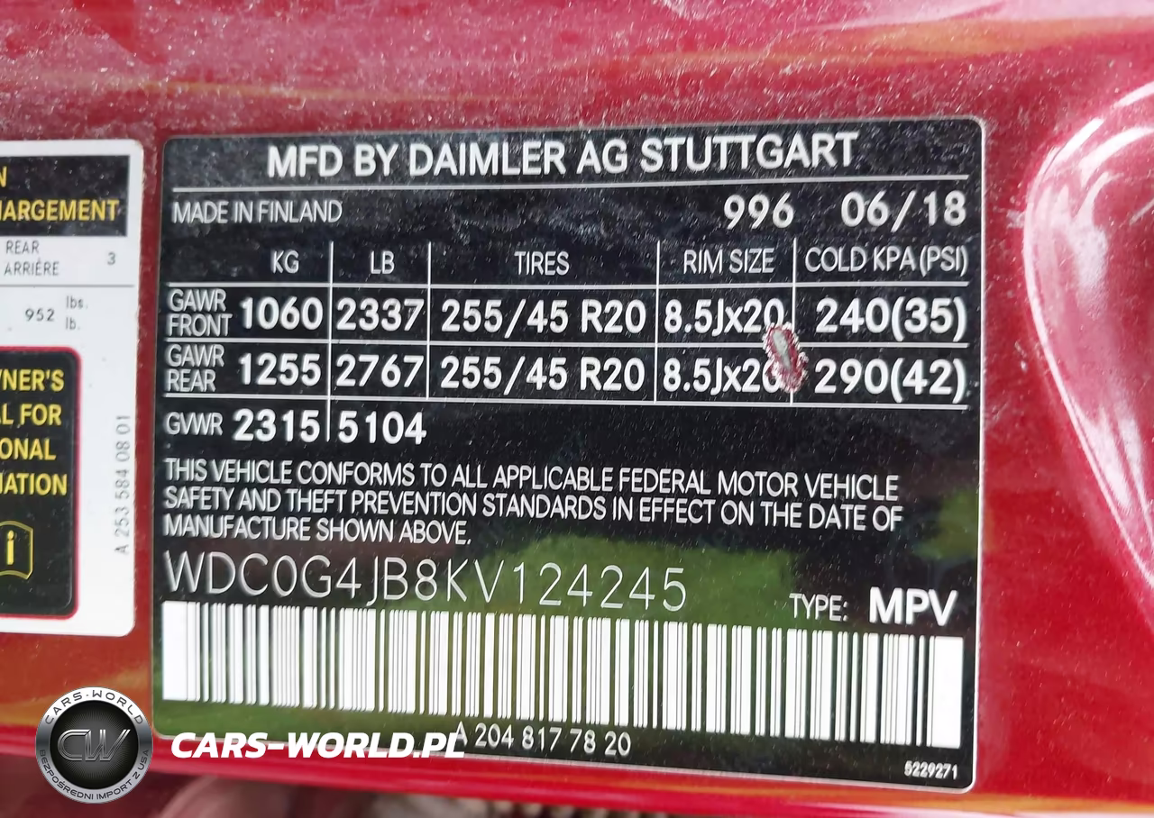 2019 Mercedes-Benz Glc 300 VIN:WDC0G4JB8KV124245 - 9