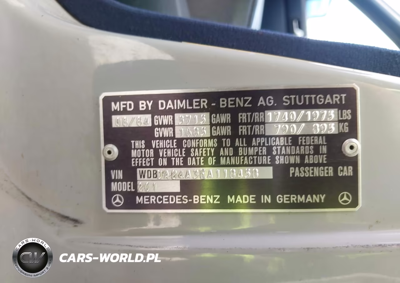 1984 Mercedes-Benz 190 E 2.3 VIN:WDBDA24A3EA118458 - 9