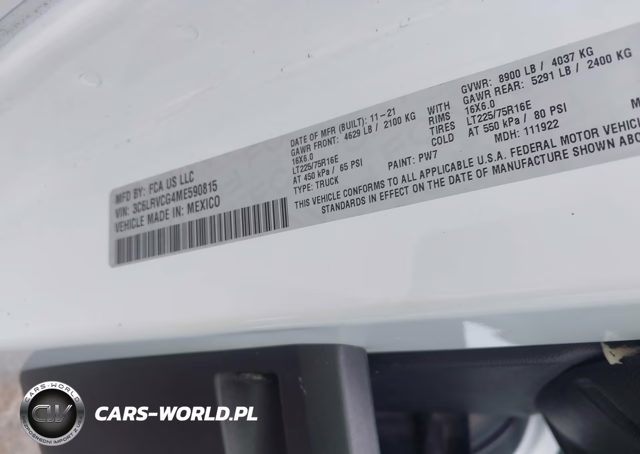 2021 Ram Promaster 2500 High Roof 136 Wb VIN:3C6LRVCG4ME590815 - 9