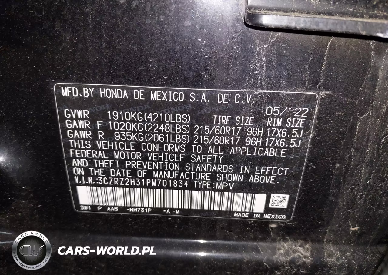 2023 Honda Hr-V Awd Lx VIN:3CZRZ2H31PM701834 - 9