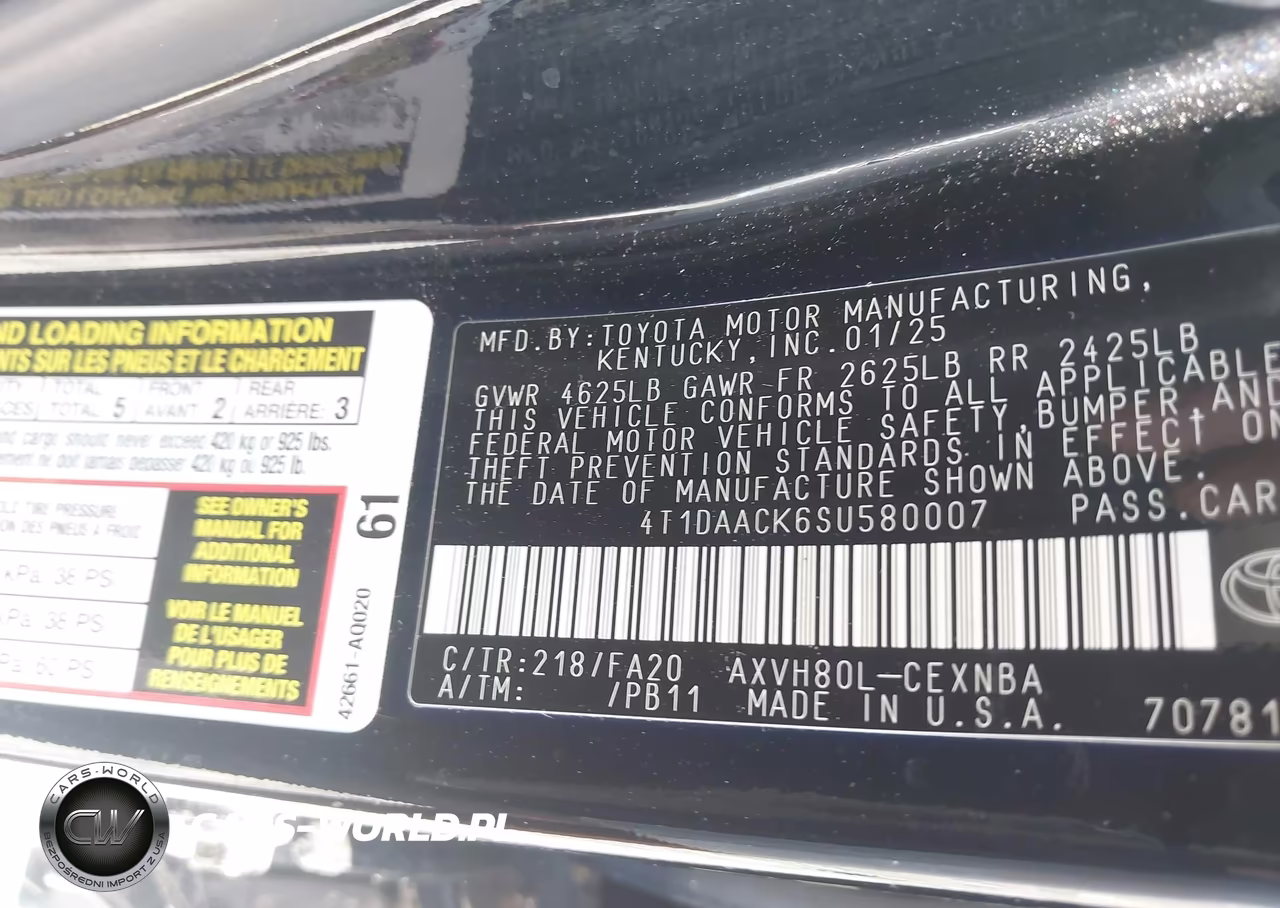 2025 Toyota Camry Le VIN:4T1DAACK6SU580007 - 9