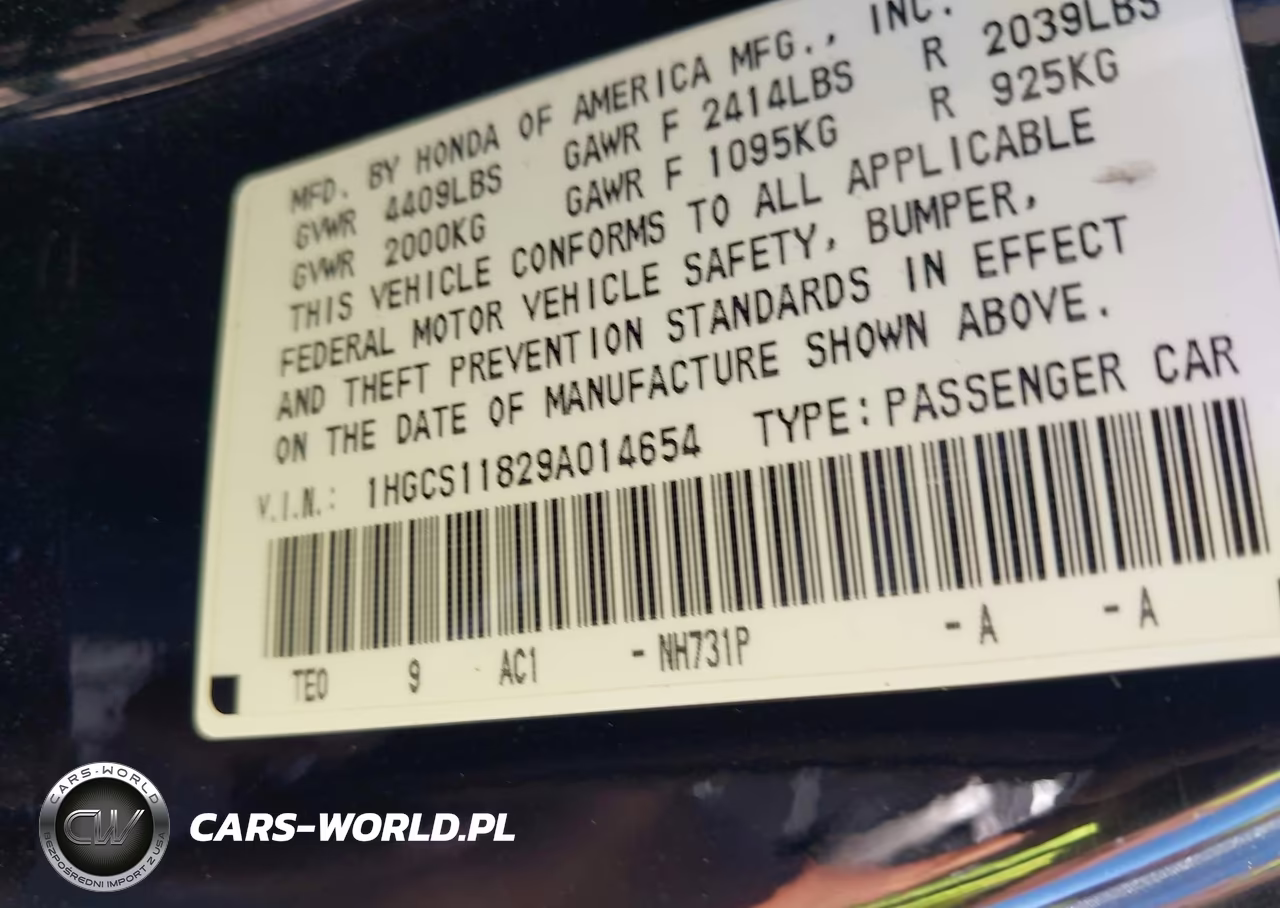 2009 Honda Accord 2.4 Ex-L VIN:1HGCS11829A014654 - 9