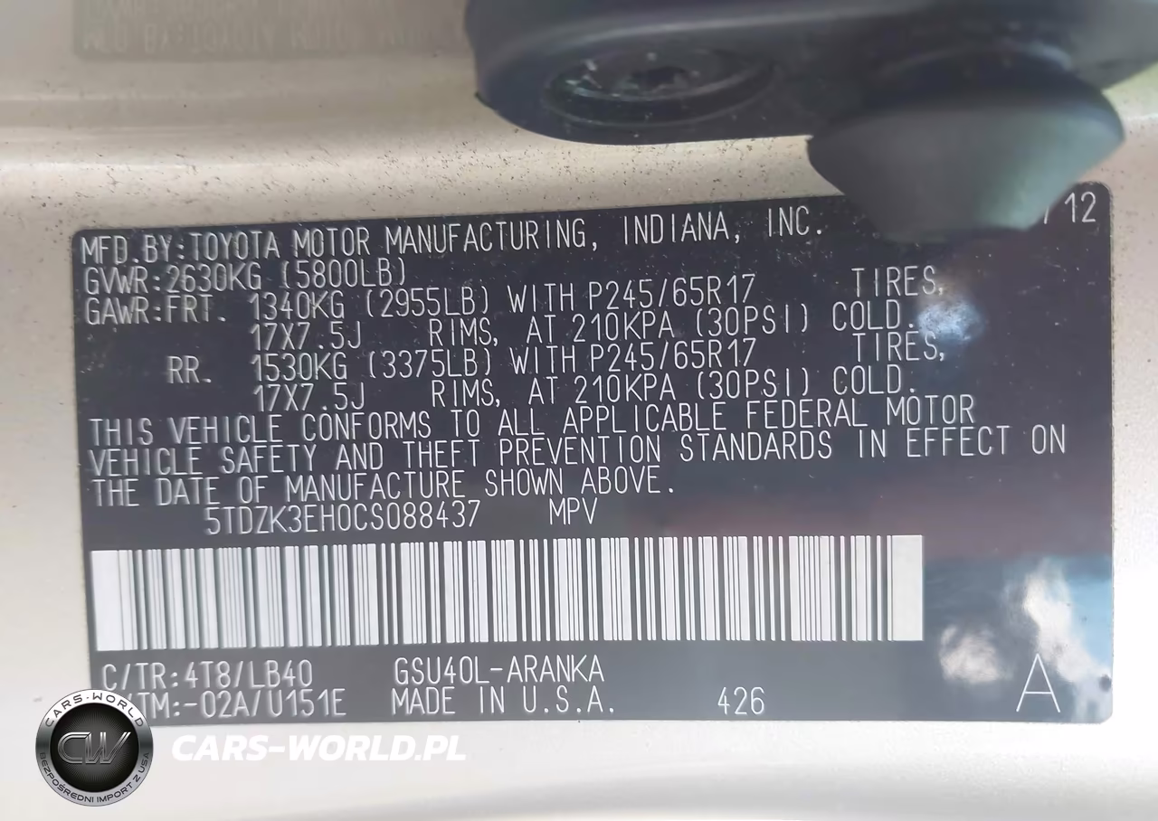 2012 Toyota Highlander Se V6 VIN:5TDZK3EH0CS088437 - 9