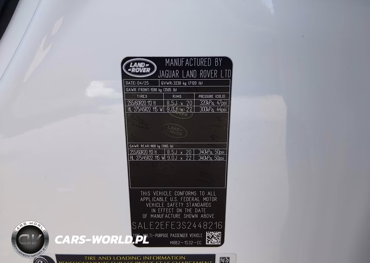 2025 Land Rover Defender 110 P500 X-Dynamic Se VIN:SALE2EFE3S2448216 - 9