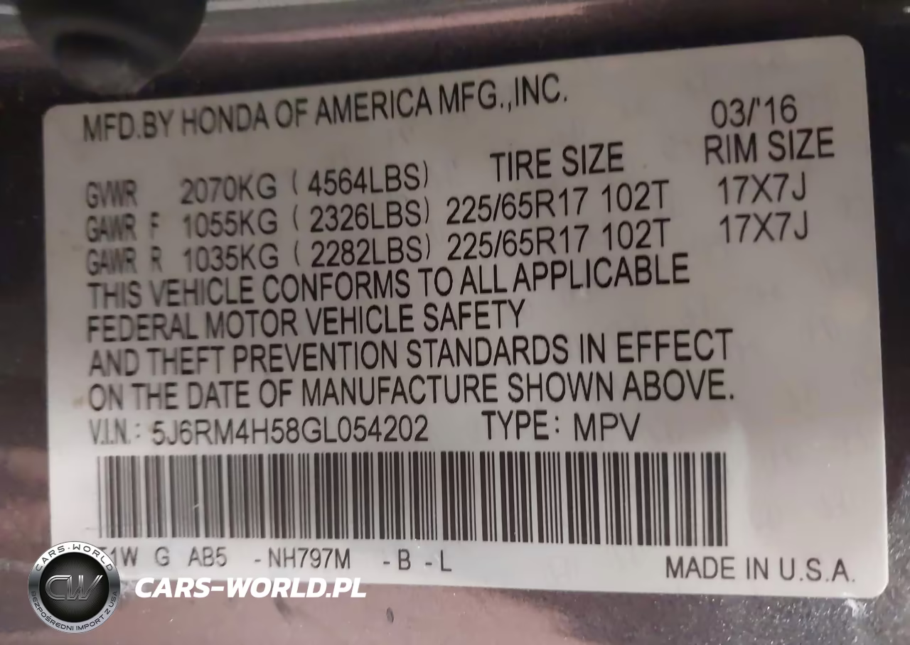 2016 Honda Cr-V Ex VIN:5J6RM4H58GL054202 - 9