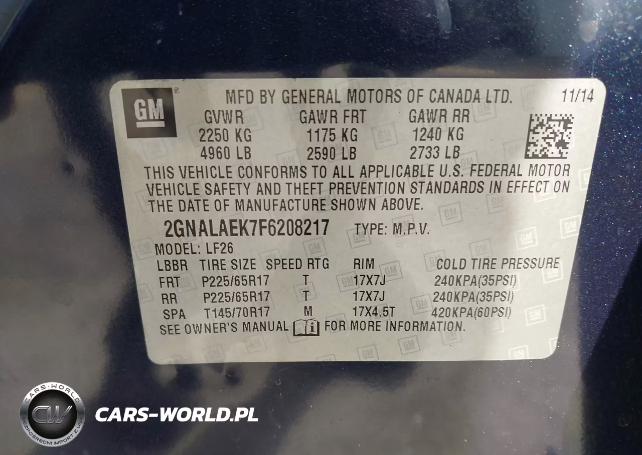 2015 Chevrolet Equinox Ls VIN:2GNALAEK7F6208217 - 9