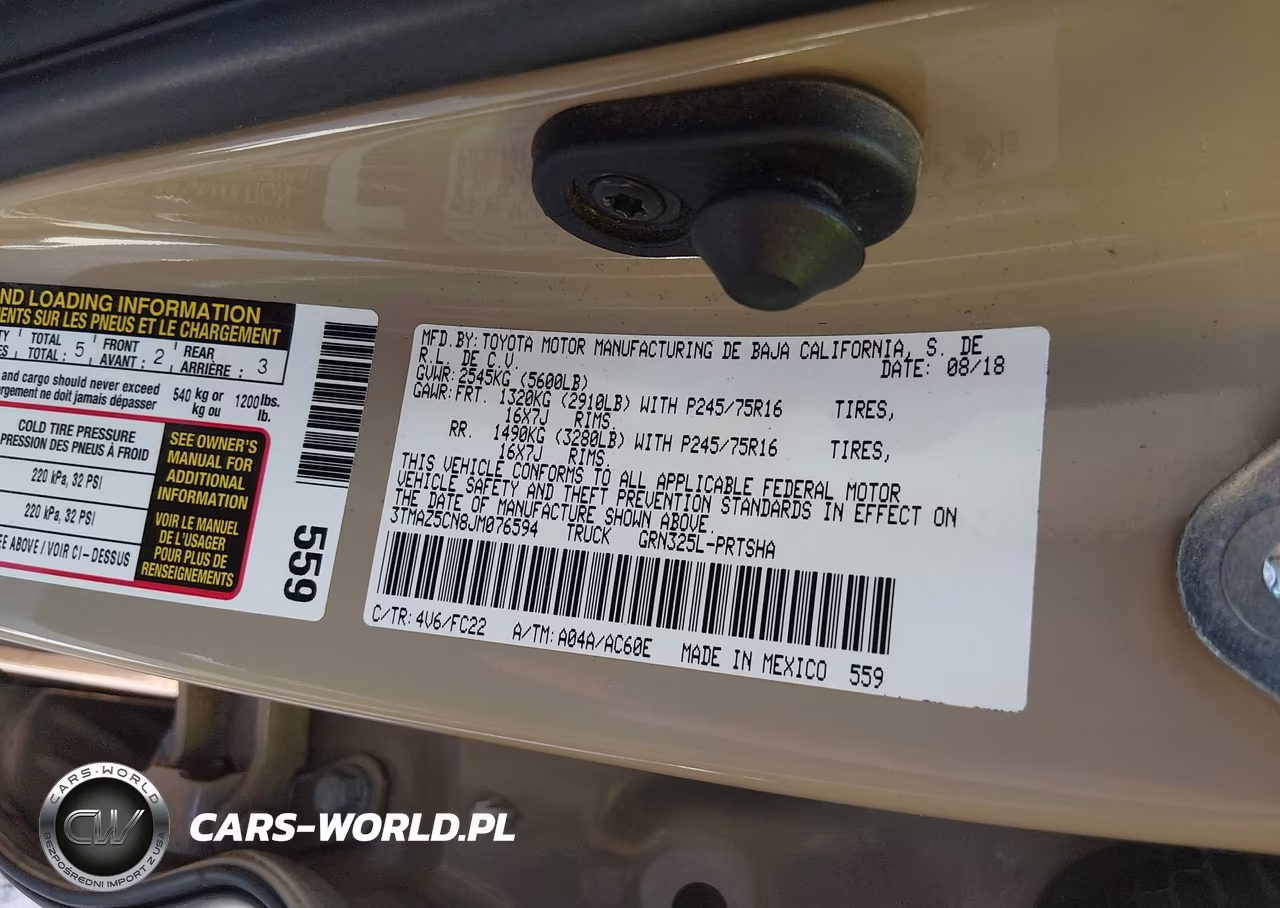 2018 Toyota Tacoma Sr5 V6 VIN:3TMAZ5CN8JM076594 - 9