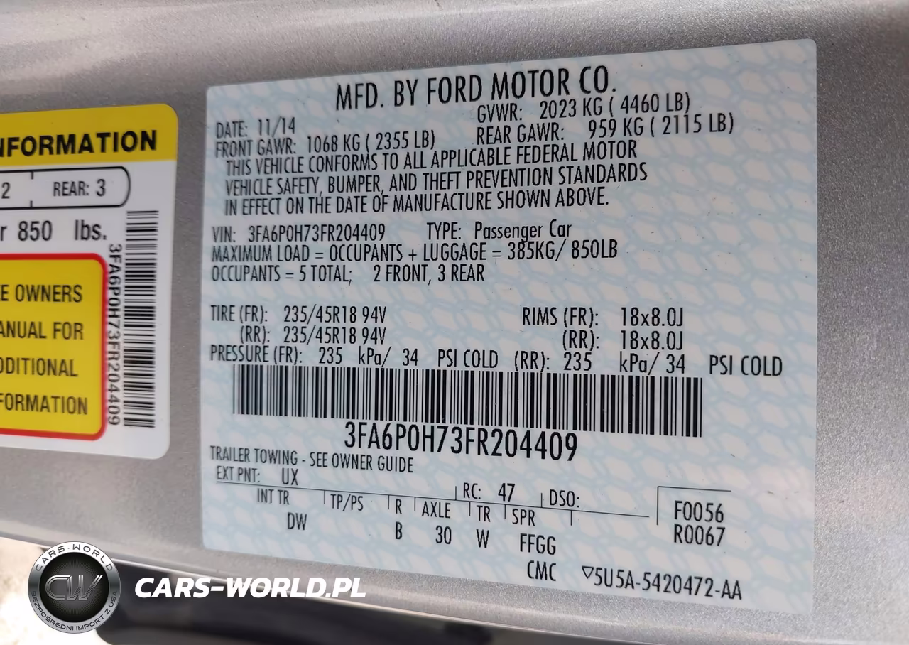 2015 Ford Fusion Se VIN:3FA6P0H73FR204409 - 9