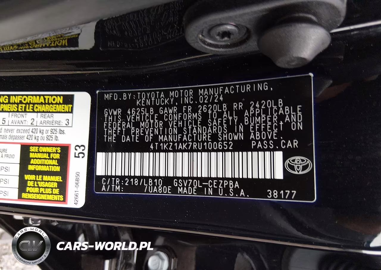 2024 Toyota Camry Xse V6 VIN:4T1KZ1AK7RU100652 - 9