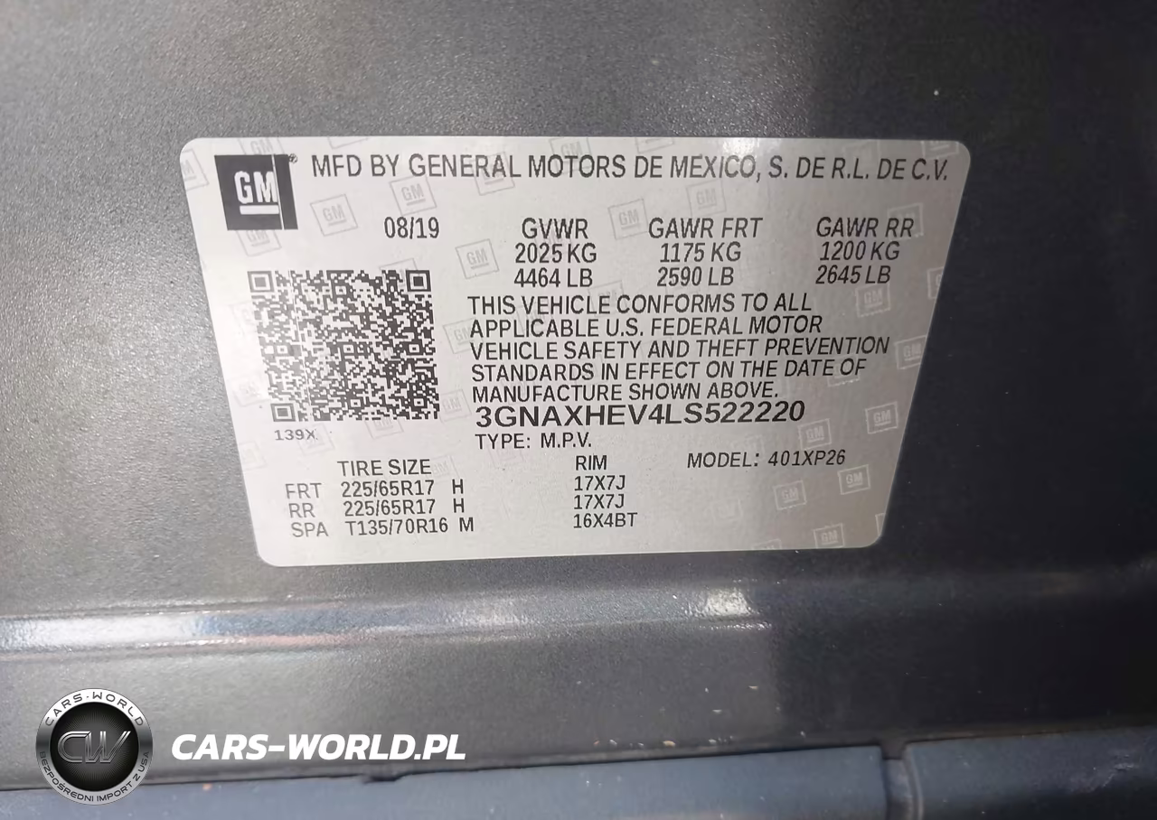 CHEVROLET EQUINOX VIN:3GNAXHEV4LS522220 - 9