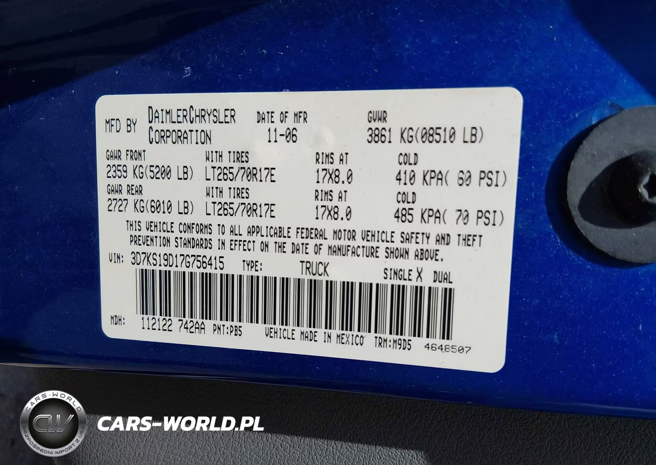 2007 Dodge Ram 1500 Slt VIN:3D7KS19D17G756415 - 9