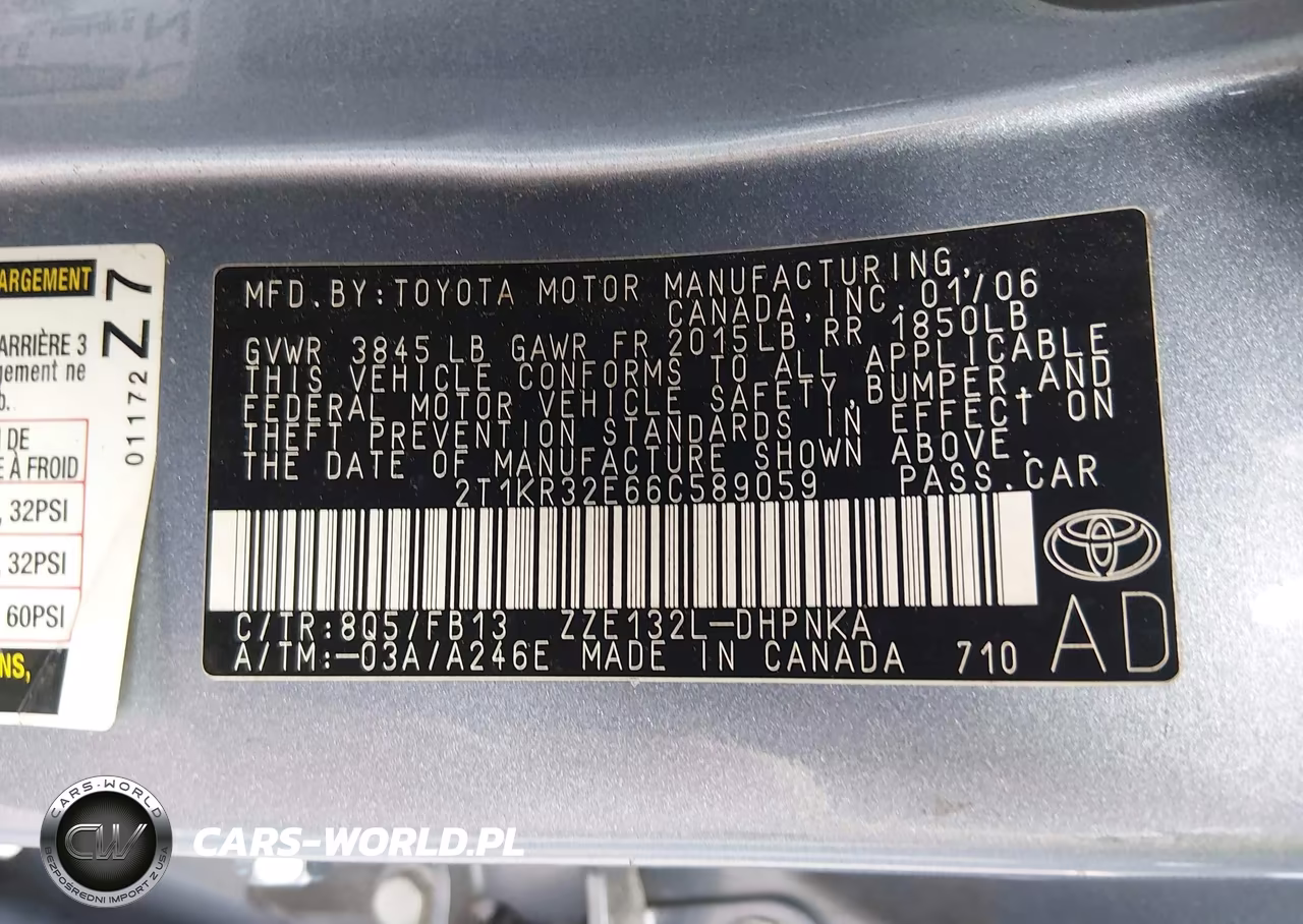 2006 Toyota Matrix Xr VIN:2T1KR32E66C589059 - 9
