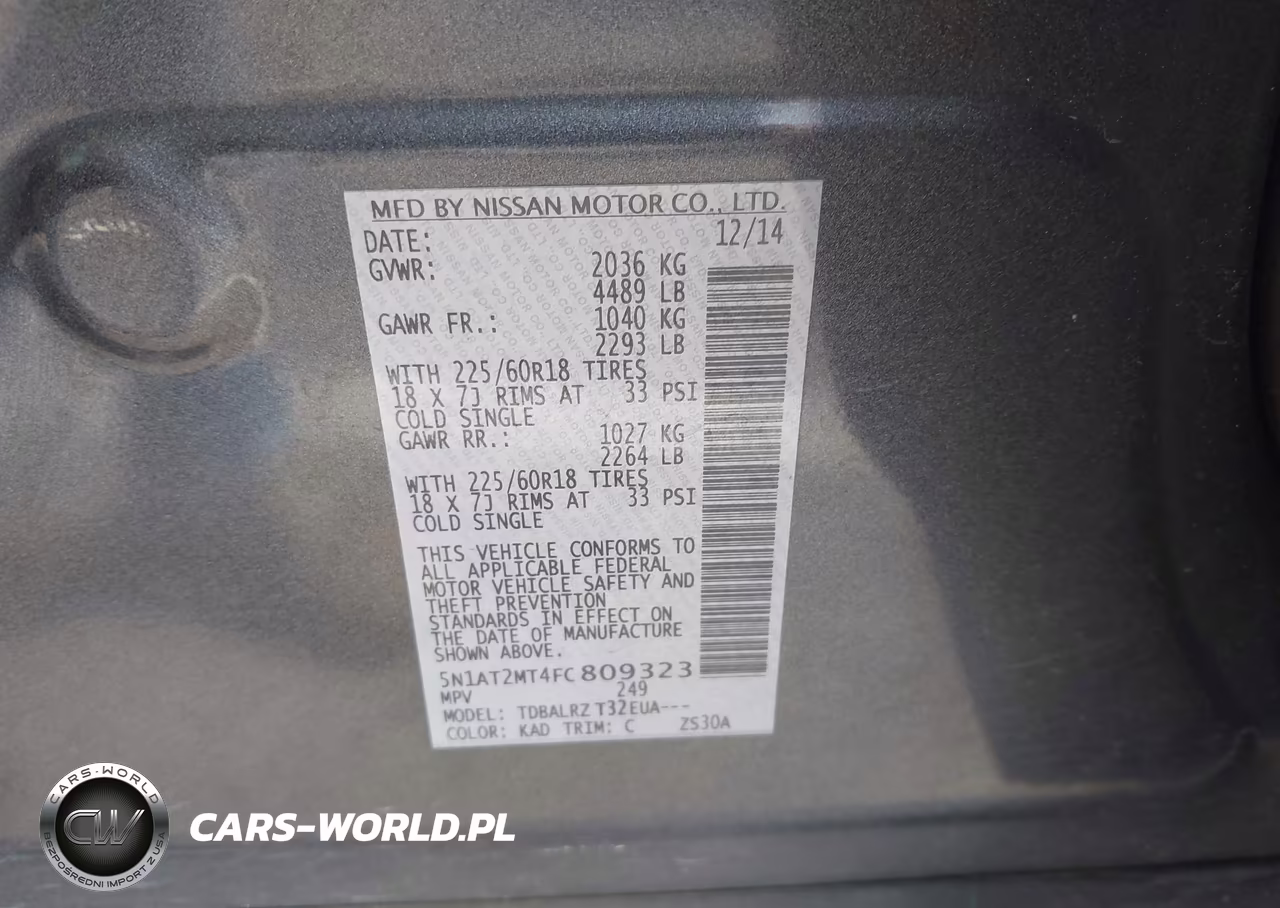 2015 Nissan Rogue Sl VIN:5N1AT2MT4FC809323 - 9