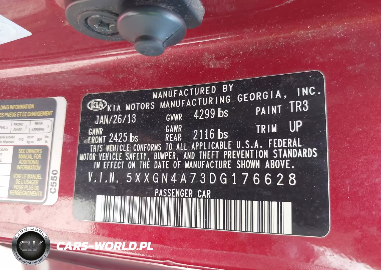 2013 Kia Optima Ex VIN:5XXGN4A73DG176628 - 9