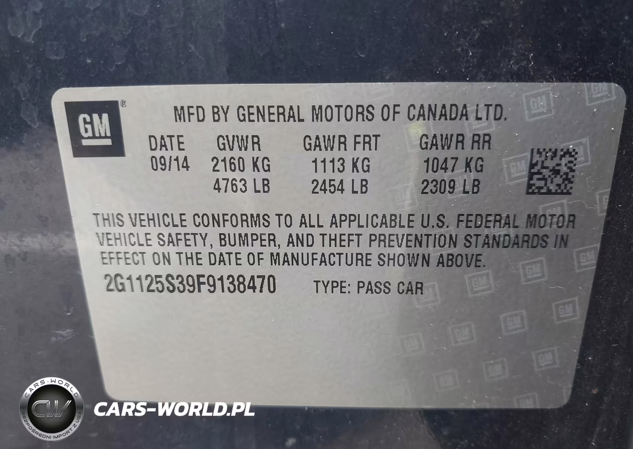 2015 Chevrolet Impala 2Lt VIN:2G1125S39F9138470 - 9