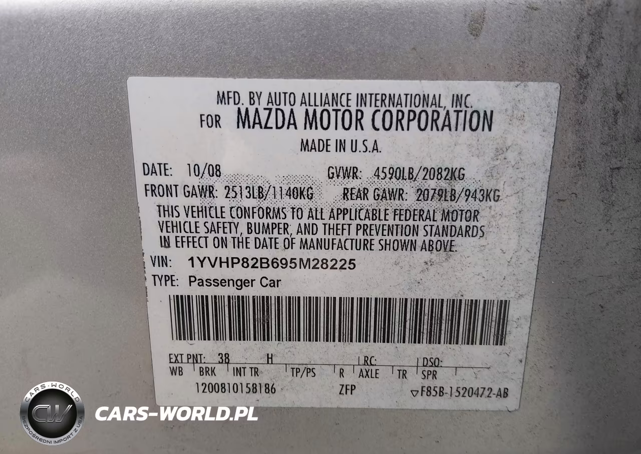 2009 Mazda Mazda6 S Grand Touring VIN:1YVHP82B695M28225 - 9