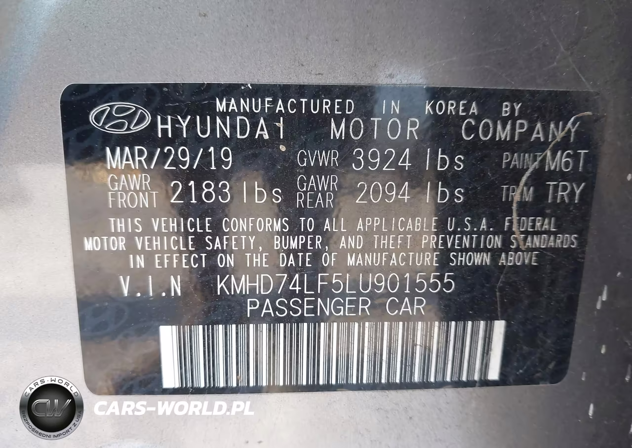 2020 Hyundai Elantra Se VIN:KMHD74LF5LU901555 - 9