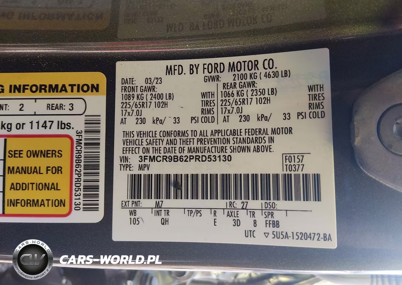 2023 Ford Bronco Sport Big Bend VIN:3FMCR9B62PRD53130 - 9