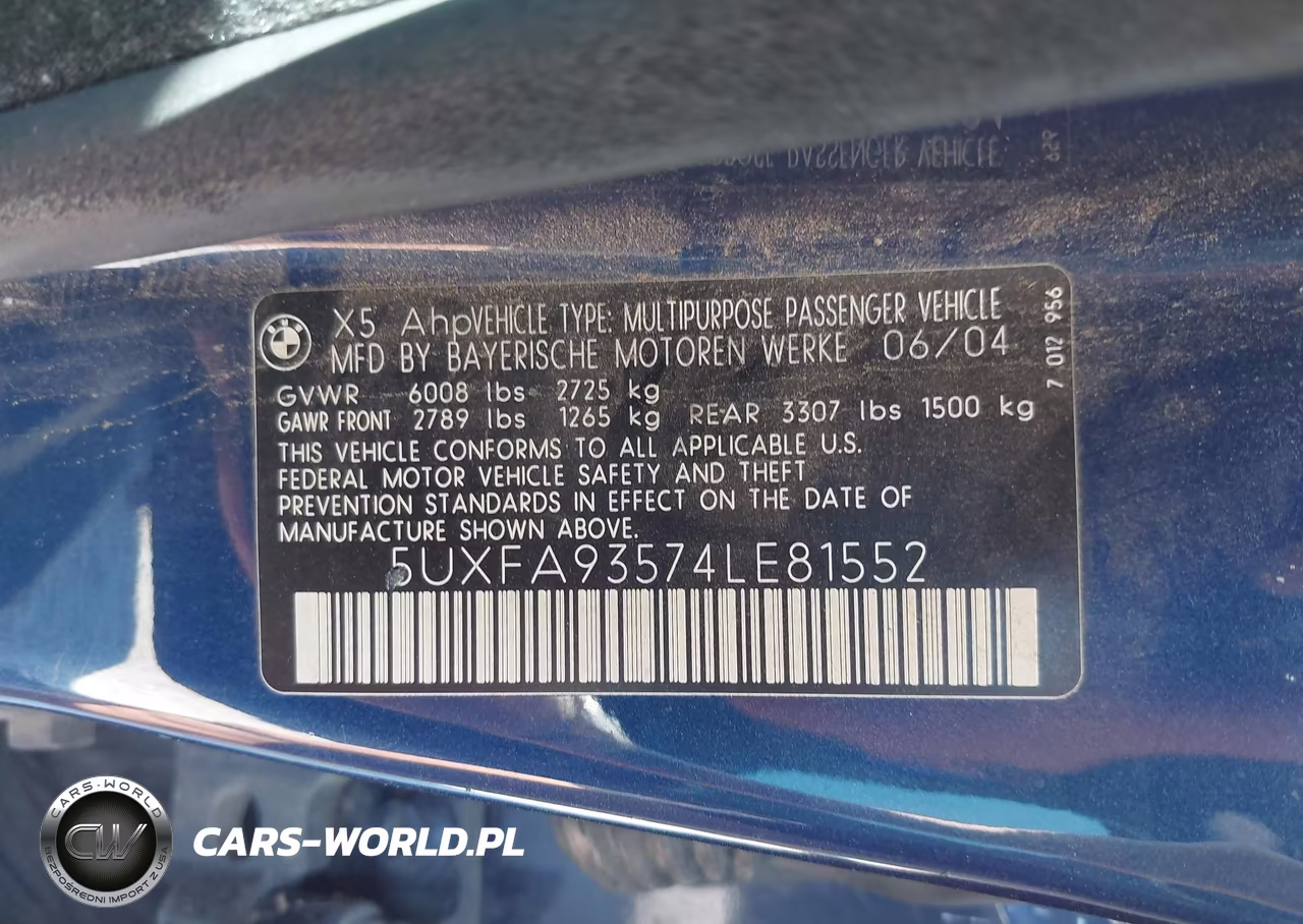 2004 BMW X5 4.8Is VIN:5UXFA93574LE81552 - 9