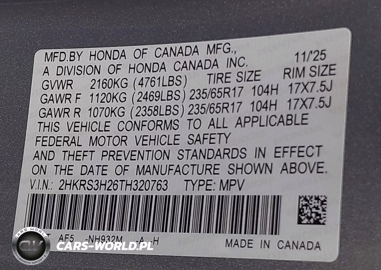 2026 Honda Cr-V Lx 2Wd VIN:2HKRS3H26TH320763 - 9