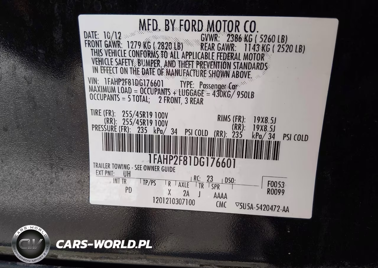 2013 Ford Taurus Limited VIN:1FAHP2F81DG176601 - 9