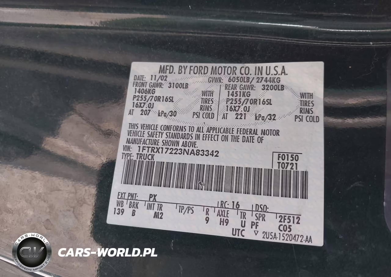 2003 Ford F-150 Xl-Xlt VIN:1FTRX17223NA83342 - 9