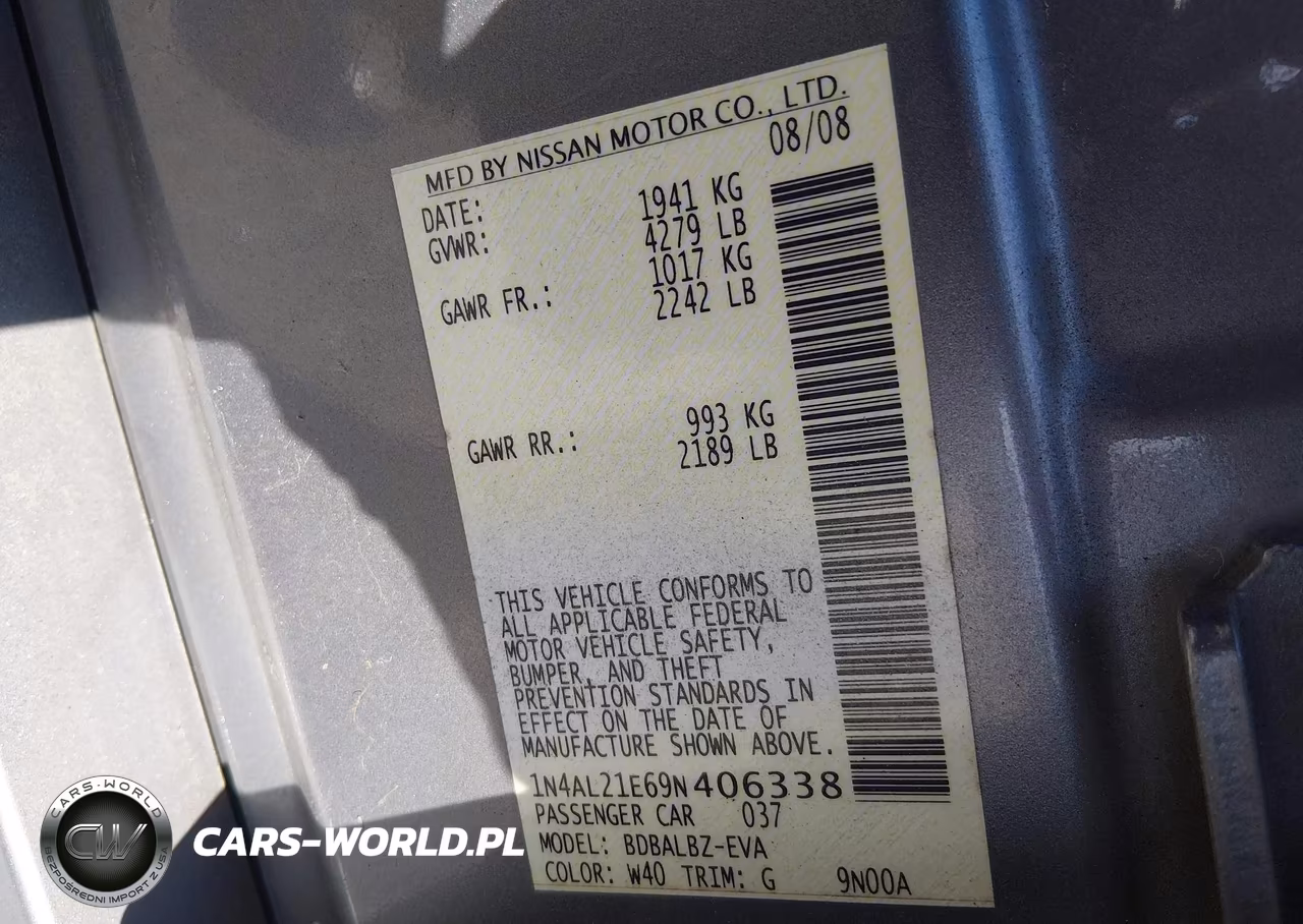 2009 Nissan Altima 2.5 S VIN:1N4AL21E69N406338 - 9