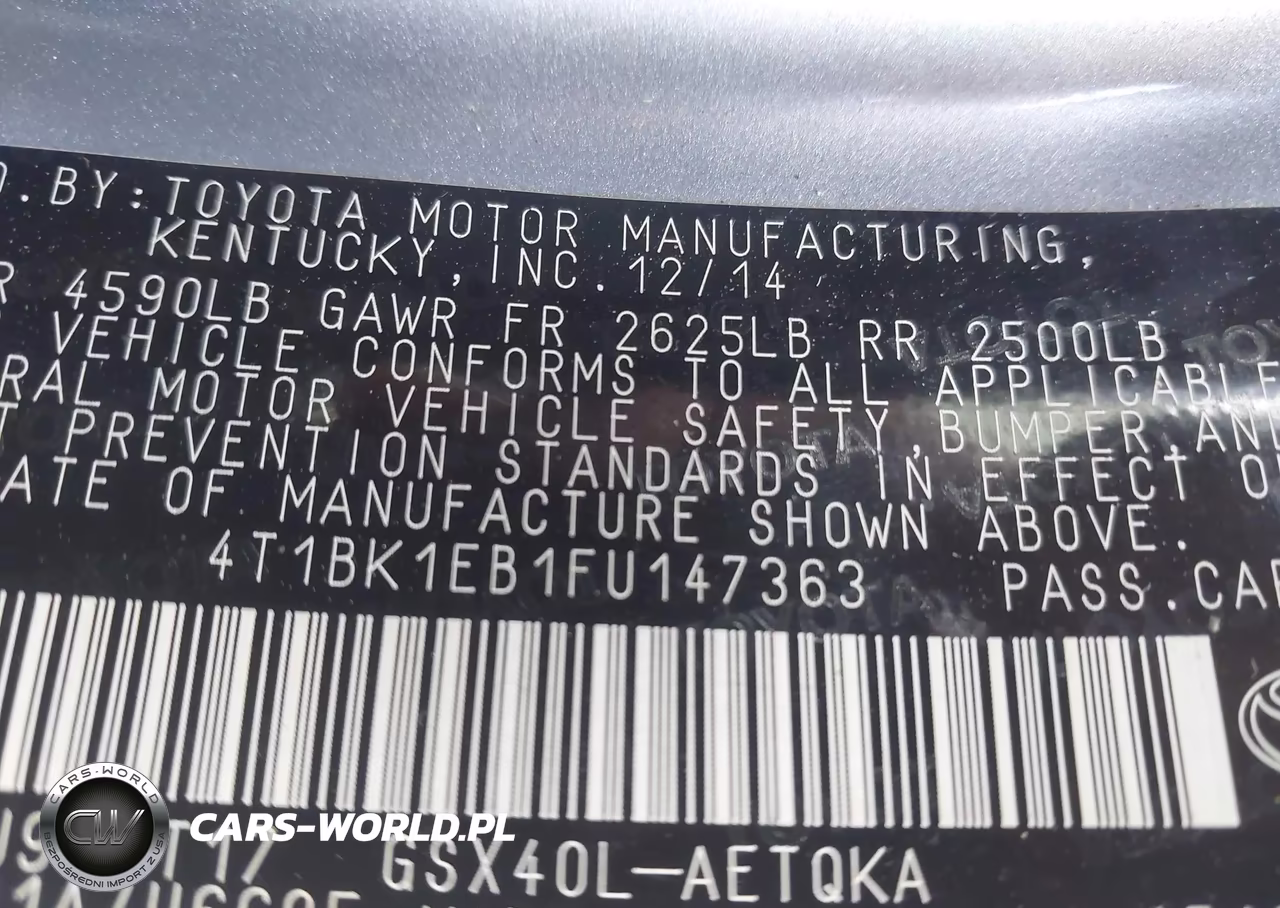 2015 Toyota Avalon Xle Touring VIN:4T1BK1EB1FU147363 - 9