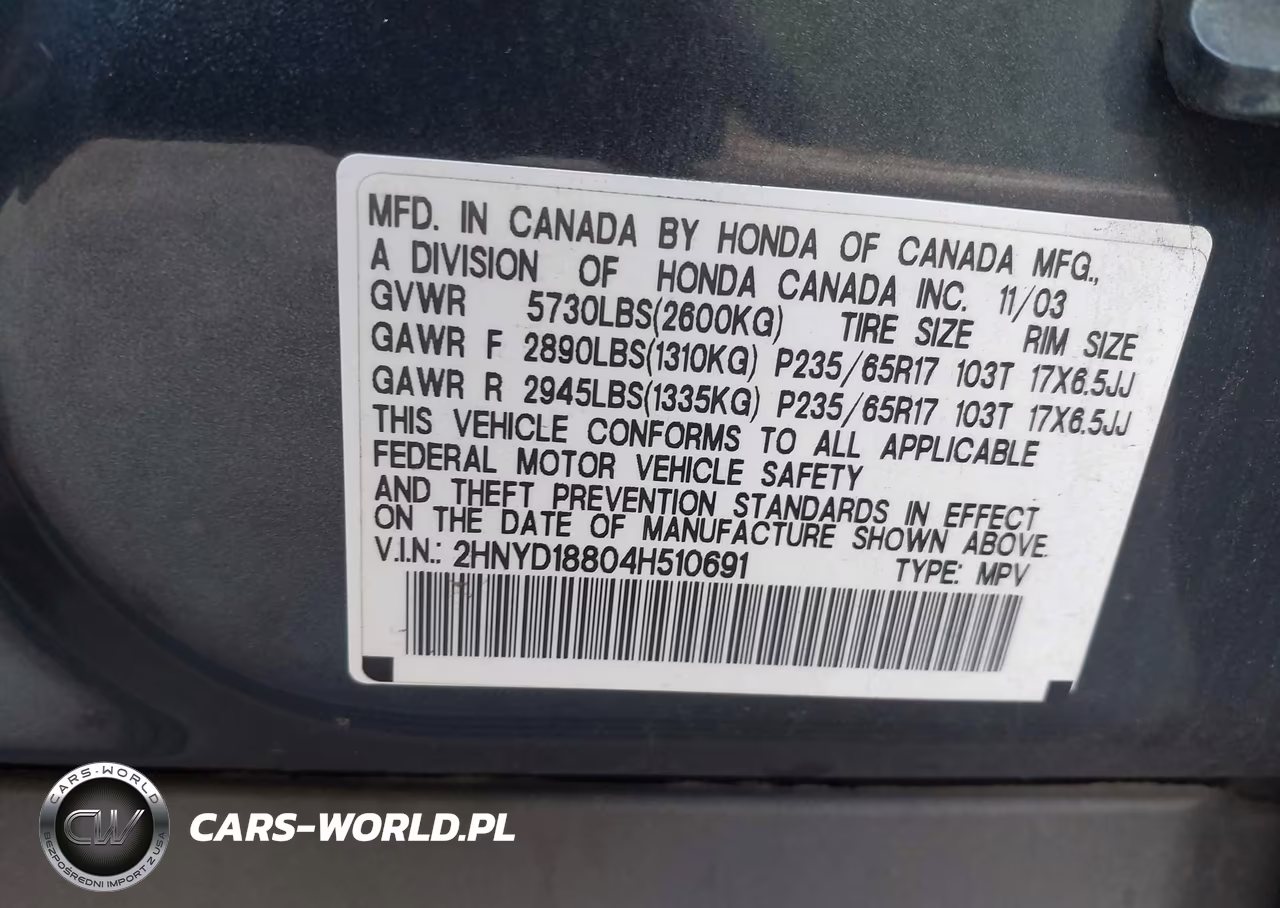 2004 Acura Mdx VIN:2HNYD18804H510691 - 9