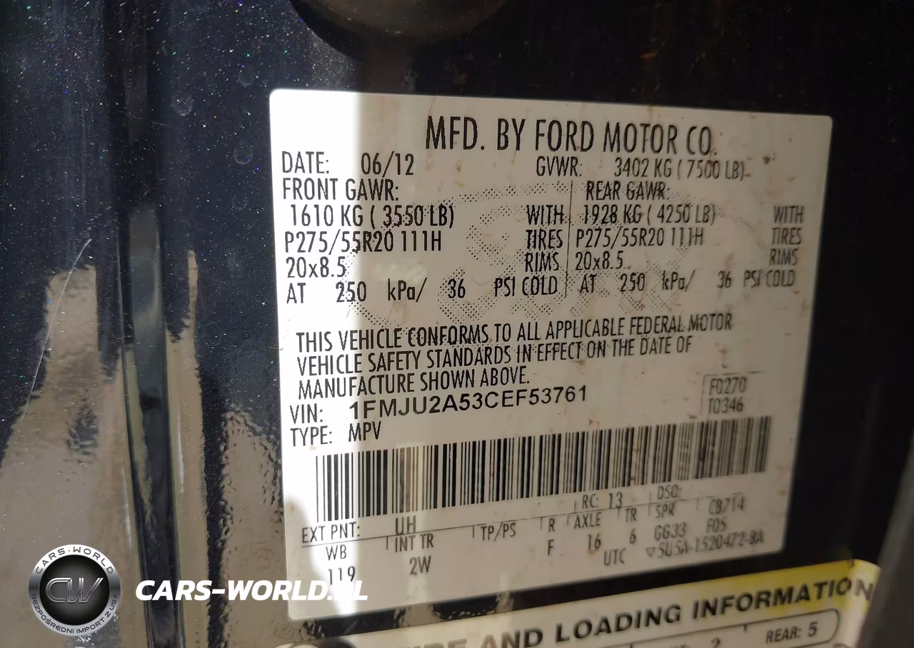 2012 Ford Expedition Limited VIN:1FMJU2A53CEF53761 - 9