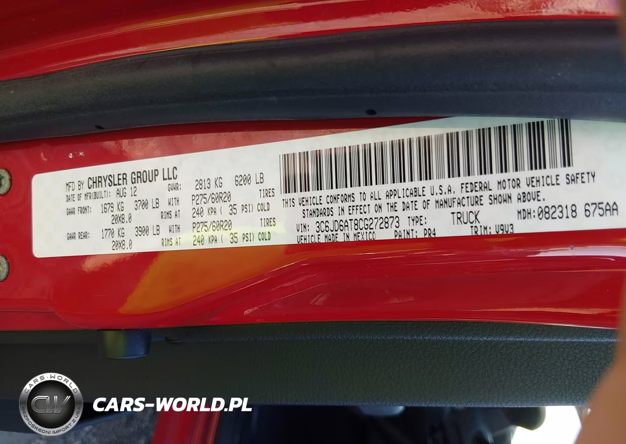 2012 Ram 1500 St VIN:3C6JD6AT8CG272873 - 9