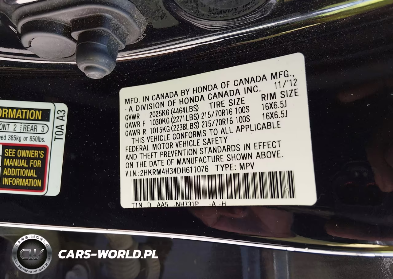 2013 Honda Cr-V Lx VIN:2HKRM4H34DH611076 - 9