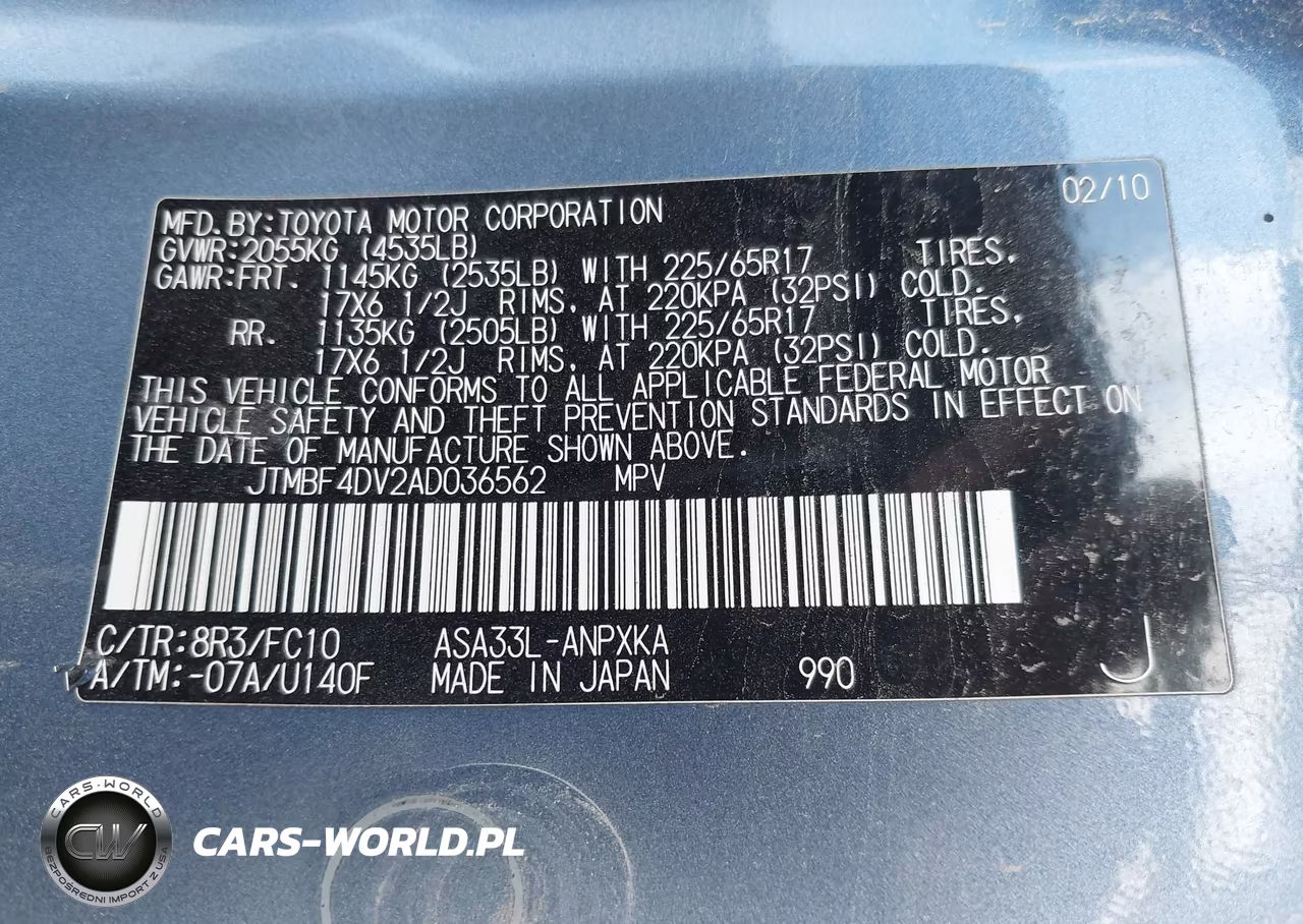 2010 Toyota Rav4 VIN:JTMBF4DV2AD036562 - 9