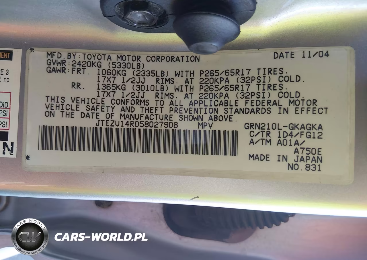 2005 Toyota 4Runner Sr5 V6 VIN:JTEZU14R058027908 - 9