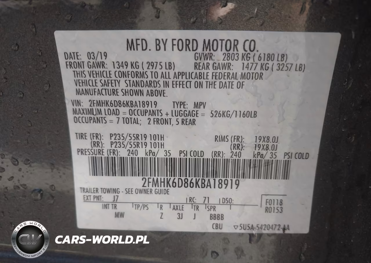 2019 Ford Flex Limited VIN:2FMHK6D86KBA18919 - 9