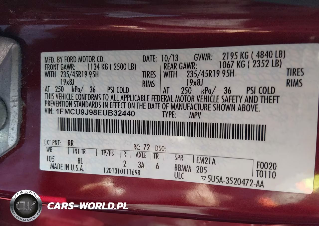 2014 Ford Escape Titanium VIN:1FMCU9J98EUB32440 - 9