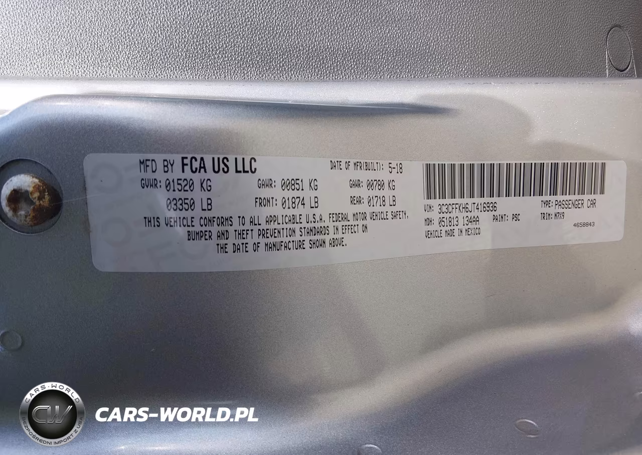 2018 Fiat 500 Pop VIN:3C3CFFKH6JT416936 - 9