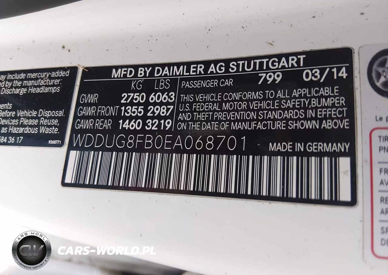 2014 Mercedes-Benz S 550 4Matic VIN:WDDUG8FB0EA068701 - 9
