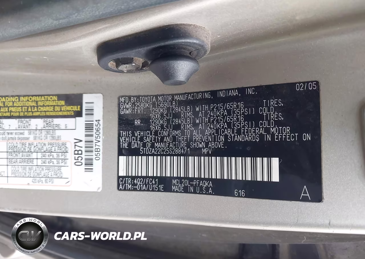 2005 Toyota Sienna Xle VIN:5TDZA22C25S288471 - 9